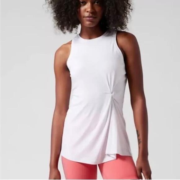 Athleta Radiate Twist Tank Top White Activewear Lightweight Size Large - Picture 1 of 5